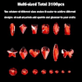 Miniatyrbild 2 av 5: Nagelstenar Kit, Nagelsmycken Dekorationer med Vaxpenna Platta AB Stenar Kit DIY Hantverk Ädelstenar för Naglar, Skor, Kläder, Smycken (600 Röda Diam