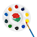 Miniatyrbillede 4 af 5: Rund Malefad Palette, Hvid, 10 stk*