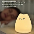 Miniatyrbillede 4 af 5: LED Tap Lampe Katteformet 7 Farver Skiftende Silikone Natlampe til Hjem Soveværelse Børneværelse
