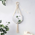 Miniatyrbilde 3 av 5: Tassel Veggmontert Speil Bohemisk Geometrisk Dekorativt Speil For
