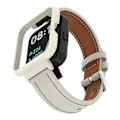 Miniatyrbillede 3 af 5: Læder Urrem Til Xiaomi Redmi Watch 2 (Varmt Hvid Elfenbensfarvet Etui)