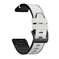 Miniatyrbild 1 av 5: Armband i silikon + läder för Garmin Fenix 6 (Ljusgrå)