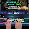 Miniatyrbild 4 av 5: LED Regnbågsbelyst Ultra-Slim 104 Tangenter Trådbunden Ergonomisk Dator PC för Windows (Svart)