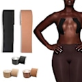 Pikkukuva 1 / 3: Elastinen mukava rinta-teippaus Strapless Waterproof rintojen nostamiseen (2,5 cm * 5 m musta)