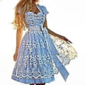 Pikkukuva 1 / 5: s-3xl Naisten Oktoberfest-asu Saksalainen Dirndl-mekko Baijerilainen Karnevaalimekko (XL Vaaleansininen)