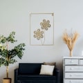 Miniatyrbillede 4 af 5: 3-delt gyldent vægdekorationssæt, moderne minimalistisk abstrakt linjekunst Ginkgo-blad metal, skulpturer til