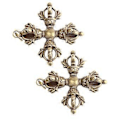 Miniatyrbillede 1 af 3: 2 stk. Messing Buddhistisk Støvstempel Nøglering Vedhæng Vintage Messing Nøgleringe Taske Charm