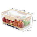 Miniatyrbilde 5 av 5: Transparent Crisper-boks med dreneringsplate, multifunksjonell oppbevaringsboks for kjøleskap, for lunsj på skolen (Grønn)