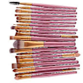 Miniatyrbilde 4 av 4: UBIUO Pakke med 20 stk. Sminke Øyenskygge Svamp Eyeliner Øyenbryn Lepper Nese Foundation Pudder Sminkebørster Sett (Gull&Rosa)