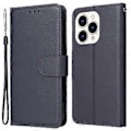 Miniatyrbillede 1 af 5: Til iPhone 15 Pro PU Læder Pung Mobiltelefon Stativ Etui Kort Holder Stødsikker Telefon Cover (Style A)