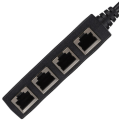 Miniatyrbilde 3 av 5: 1 til 4 Port RJ45 Splitter Adapter Jevn Overføring Utmerket Tilkobling Nettverkskabel Adapter