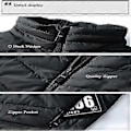 Miniatyrbilde 4 av 5: Vinter Varm Vest Unisex Oppvarmet Vest For Menn Kvinner Med 9 Varmeelementer (4XL SVART)