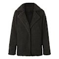 Miniatyrbillede 2 af 3: Dame Teddy Bear Fleece Fluffy Jakke Cardigan Frakke Yderbeklædning (S Mørkegrøn)