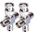Miniatyrbild 1 av 5: 2-pack BNC-hane till 3 BNC-hona T-typ RF-koaxialkontakter 4 W
