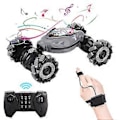Pikkukuva 1 / 5: 100% UUSI, Kauko-ohjattava auto pojille aikuisille, käsin ohjattava RC-auto, maastoajoneuvo Monster Trucks pojille eleohjattava RC-stunttiauto 360 asteen käännöksillä (harmaa)