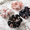 Miniatyrbillede 4 af 5: 4 Style Elastiske Hårbånd til Kvinder, 4 Stk. Flamingo Mønster Hårsløjfe Chiffon Hestehaleholder