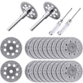 Miniatyrbillede 1 af 4: 20 stk. 22 mm diamantskæreskive med 4 stk. 3 mm chuck og 2 stk. kryds