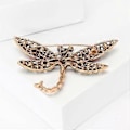 Miniatyrbillede 4 af 5: Hule Guldsmede Broche Legering Grøn Farverig Retro Stil Bærbar til Daglig Brug til Elegant Outfit Forbedring Farve( Farve)