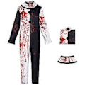 Miniatyrbild 1 av 5: Terrifier 2 Art the Clown Cosplay Blodig Jumpsuit för Vuxna Unisex Halloween Karneval Kostymdräkter Festkläder 2XL Herr
