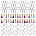 Miniatyrbilde 1 av 4: 90 stk. akrylskiver, klare hjerteformede nøkkelringemner, fargerike dusker for nøkkelringer for DIY-håndverk, smykkelaging