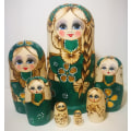 Miniatyrbillede 2 af 5: 7 stk. Grøn Sweater Russisk Pige Matryoshka Dukker