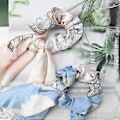 Miniatyrbild 3 av 5: 5 st Satin Rosett Hår Scrunchies Blommigt Hårband Elastiska Hårband Håraccessoarer
