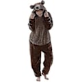 Pikkukuva 1 / 4: Mukava istuva unisex aikuisten onesie-pyjama eläimen muotoinen yhden osan Halloween-asu -r (S, ruskea)