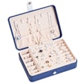 Miniatyrbillede 2 af 4: PU Læder Smykke Organizer Display Rejse Smykke Æske, 1 stk, Blå