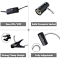 Miniatyrbillede 2 af 5: E27 Keramisk fatning med klemme og 1,3 m kabel til krybdyrlampe, ma