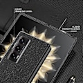 Miniatyrbillede 4 af 5: For Honor Magic V2 5G PU Læderbelagt PC Telefonetui Gummieret Stødsikkert Cover