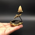 Miniatyrbillede 2 af 5: Lotus Tilbageflow Røgelseholder, Vintage Messing Lotus Frø Vandfald