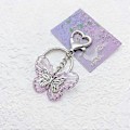 Miniatyrbilde 5 av 5: Nøkkelring med sommerfugl-sjarm for kvinner og jenter, transparent nøkkelring, fargerikt nøkkelanheng, akryl, klar nøkkelring, ornament, blå (blå)