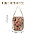 Miniatyrbild 3 av 5: Elegant Halm Handväska Dragsko Axelväska Praktisk och Funktionell Crossbody Väska Bucket Bag för Kvinnor brun( brun)