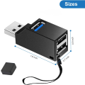 Miniatyrbillede 4 af 5: (Sort) 3 Port USB 3.0 Hub (2 USB 2.0 + USB 3.0), Bærbar Adapter, USB Dock