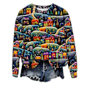 Miniatyrbillede 1 af 2: Damer Kvinders 3D Sjove Juletryk Sweatshirt Langærmet Casual Trøje Bluser Julegaver (L 4)