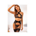 Miniatyrbilde 4 av 5: Kvinners Lingerisett med Strømpebånd 3 Delers Blonder Teddy Babydoll