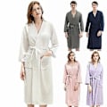 Pikkukuva 1 / 4: Miesten ja naisten vaahterakuvioinen kylpytakki, rento kesäasu, pyjama, aamutakki (L harmaa miehille)