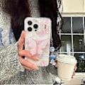 Miniatyrbillede 4 af 5: Håndlavet Perlekæde Mobilkæde Unik Blomster Telefon Charm Funktionel Nøglering Ornament Nøglering til Taske Pung Rygsæk Gul (Gul)