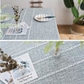 Miniatyrbilde 3 av 5: Blå Dream Nappe carrée Nappe en coton avec pompons (gris fashi