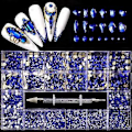 Miniatyrbild 1 av 5: Nagelstenar Kit, Nagelsmycken Platta AB-stenar Kit DIY Hantverk Ädelstenar för Naglar, Skor, Kläder, Smycken (600 Blå Diamanter + 2500 Fla
