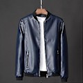 Miniatyrbilde 4 av 4: Vår Høst Ny Lær Herre Casual Jakke Koreansk Moderne Slim-fit Kjekk Ungdoms Motorsykkeljakke (XXL brun)