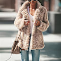 Miniatyrbillede 1 af 4: Dame Teddy Bear Fleece Fluffy Jakke Cardigan Frakke Yderbeklædning (S Aprikos)