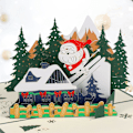 Miniatyrbild 1 av 5: Pop-up julkort - Tomte, ren och presenter - 3D jul