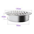 Miniatyrbillede 2 af 5: Rustfrit ventilationsgitter i rustfrit stål 100mm med skruer og dyvler Vejrbeskyttelse Lameller w