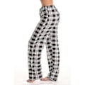 Pikkukuva 2 / 4: Naisten pyjamahousut taskuilla, pehmeät flanelliruudullinen pyjamahousut Z (XXL musta)