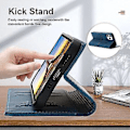 Miniatyrbillede 2 af 5: JUSCH Etui til iPhone 12 Pro med Kortlomme Brun PU Læder Etui Wallet Flip til iPhone 6,1 tommer, blå