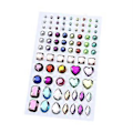 Miniatyrbillede 1 af 3: Selvklæbende akryl krystal rhinestone juveler ædelsten klistermærkeark assorterede farver forskellige former (Multicolor Type 2)