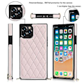 Miniatyrbilde 2 av 5: Etui til iPhone 14 med kjede i PU-lær, Datura Diamond Lattice (Rosa)