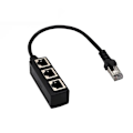 Miniatyrbilde 1 av 3: 1 til 3 Port RJ45 Splitter Adapter Jevn Overføring Utmerket Tilkobling Nettverkskabel Adapter