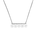 Miniatyrbillede 1 af 5: Sterling Sølv Balance Perle Vedhæng Kæde Choker Halskæder Kvinder Halskæder ( )